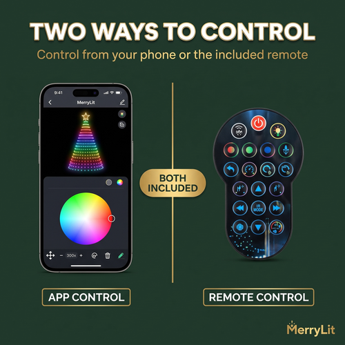 MerryLit™ Smart Pixel LED Christmas Tree Lights | 16M Colours, App + Remote