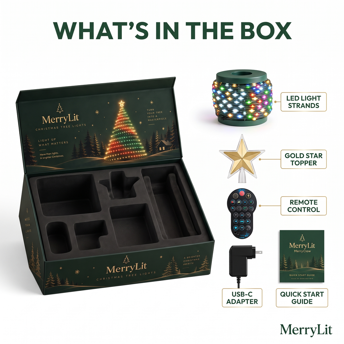 MerryLit™ Smart Pixel LED Christmas Tree Lights | 16M Colours, App + Remote